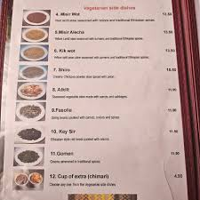 GS Cafe and Ethiopian Cuisine in Covina Menu